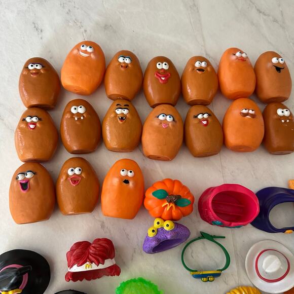 Vintage Chicken Nugget Happy Meal Buddies Assorted Lot Accessories Hats Costume - Picture 3 of 5